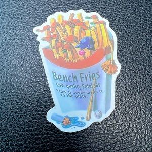 Bench Fries Gross Crude Rude Blunt Brand Parody 80s 90s Blunt Funny Sticker